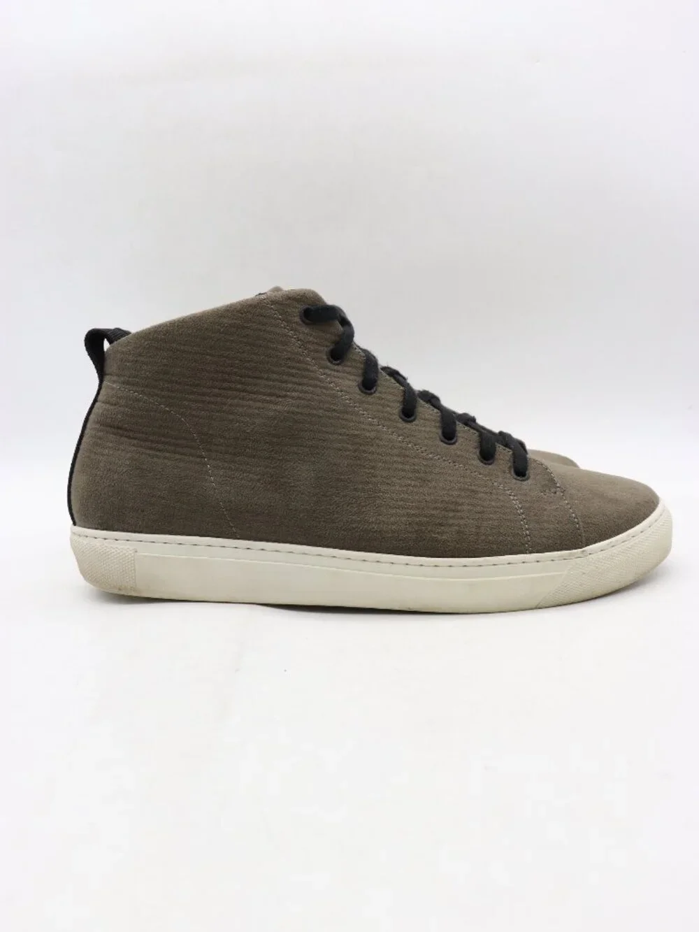 James Perse Men's Size 12 Sneakers Lace Up Gray Olive Green Suede Casual Shoes